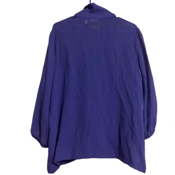 Chico’s Purple Lightweight Zip Front Jacket in Textured Thin Fabric Sz-L/XL - Picture 6 of 6